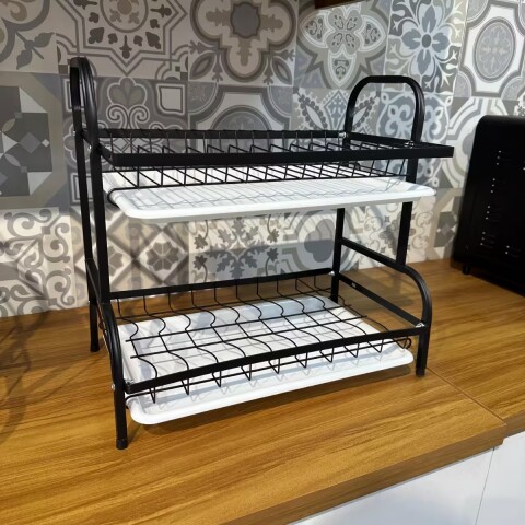 Escurridor Doble negro 42x24.50x39 cm Escurridor Doble Negro 42x24.50x39 Cm