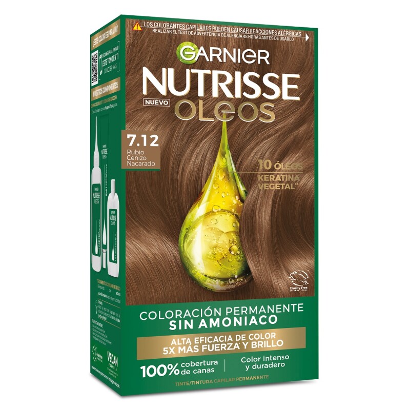 Tinta Garnier Nutrisse Oleos N°7.12 Rubio Cenizo Nacarado Tinta Garnier Nutrisse Oleos N°7.12 Rubio Cenizo Nacarado