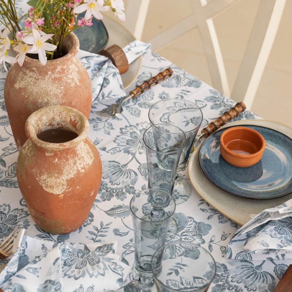 Mantel Clásico 100% Algodón 220cm - Pilar Bluestone