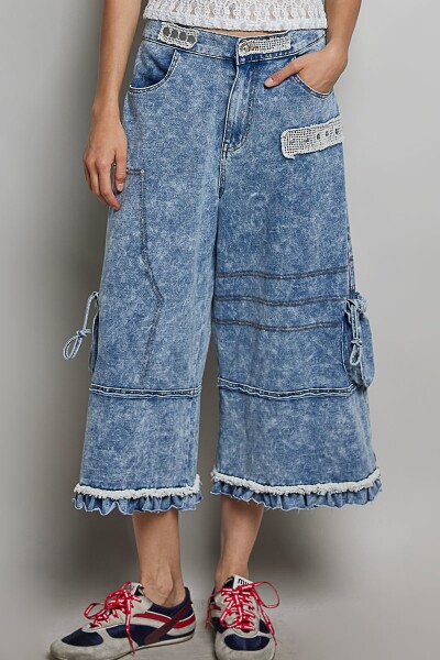 PANTALON DENIM ANCHO Denim