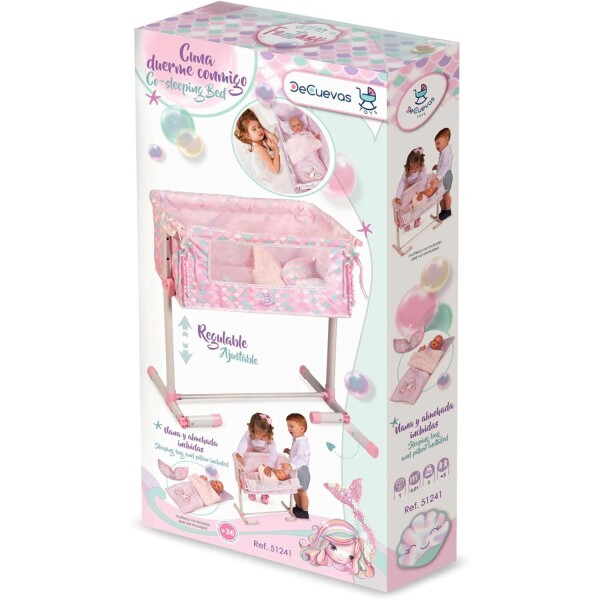 Cuna Muñeca De Cuevas Juguete Duerme Conmigo Altura Reguable Variante Color Rosa