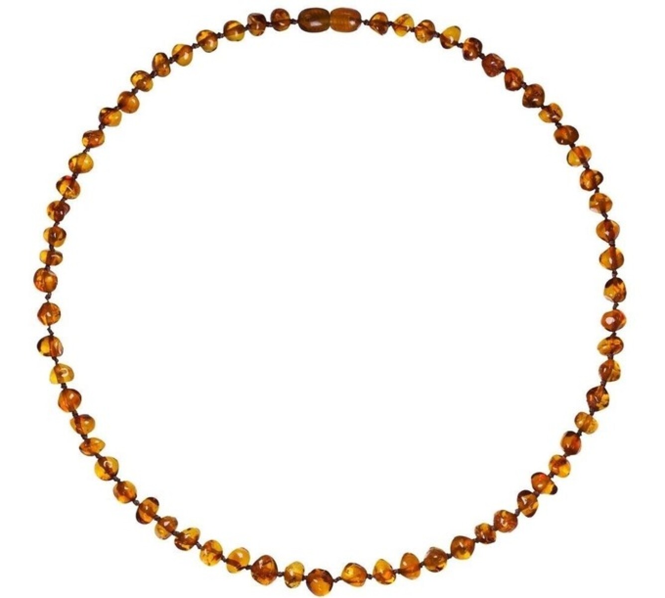 Collar ambar piedra redonda - marron 