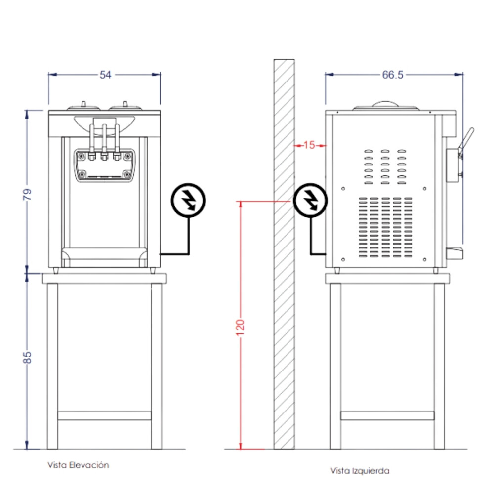 Maquina de Helado Soft de Mesa 30 Litros 2 Sabores Maquina de Helado Soft de Mesa 30 Litros 2 Sabores