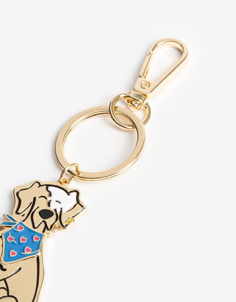 Llavero Metal Llavero Y Bag Charm Metálico Perro - Combinacion Tricolor