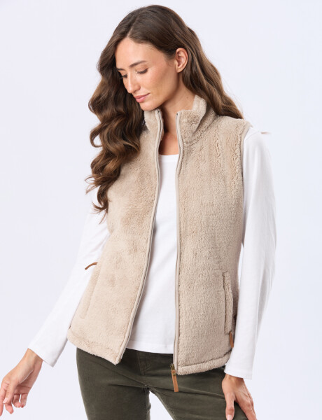 CHALECO SHERPA SUAVE Beige