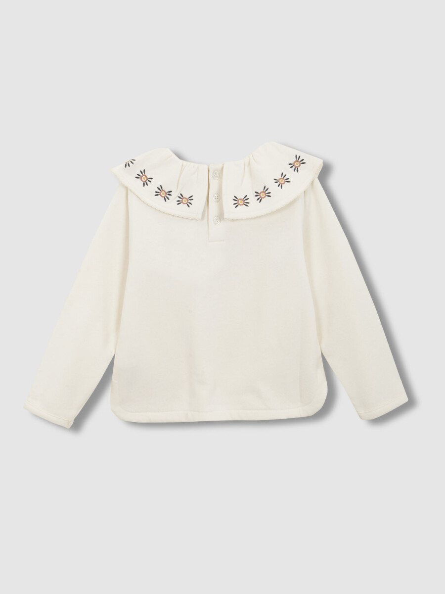 Sudadera Con Bordados Crudo