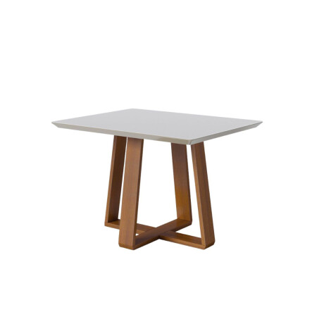 Mesa de Comedor Wood - 140 x90 con Vidrio Off White y Natural