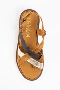 Sandalias De Cuero Tiras Cruzadas Multi