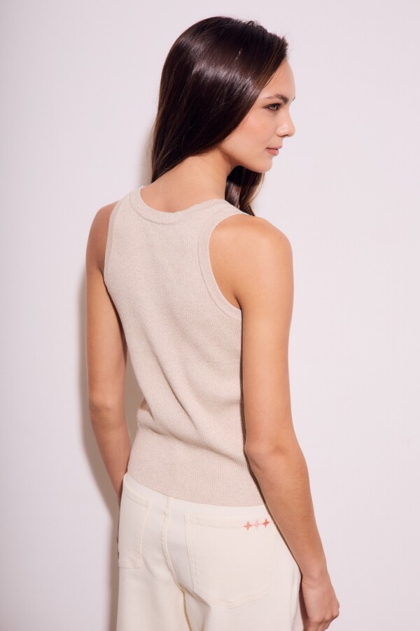 Top Lurex Beige Melange