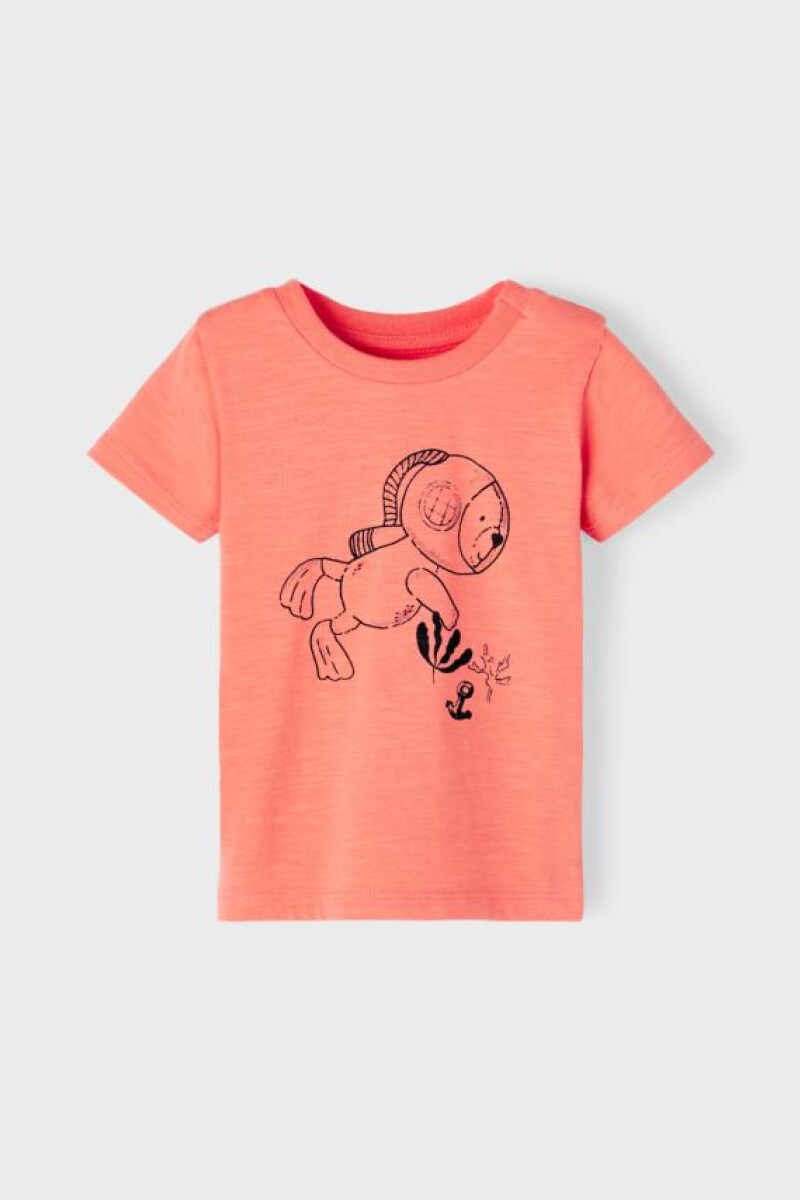 Camiseta De Algodón Estampada Peach Echo
