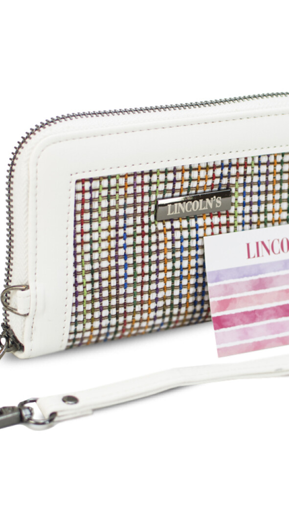 BILLETERA LORENZA HILOS MULTICOLOR C/ARENA
