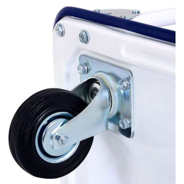 Carro Carrito Carga Plegable Plataforma Ruedas 150 Kg Color Blanco Azul