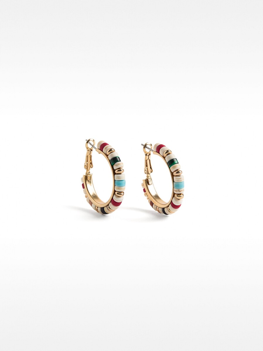 Aros Con Piedras - multicolor 