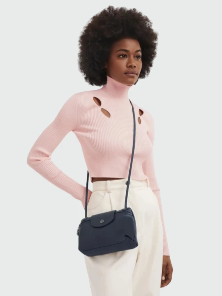 Longchamp -Mini bolso cruzado de cuero, Le pliage Xtra Azul