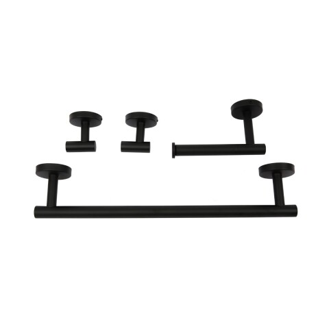 Set Accesorios De Baño Juego De 4 Piezas De Acero Inoxidable Percha Organizador Imback Color Negro Set Accesorios De Baño Juego De 4 Piezas De Acero Inoxidable Percha Organizador Imback Color Negro