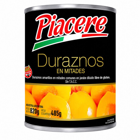 DURAZNOS EN ALMIBAR PIACERE 820G DURAZNOS EN ALMIBAR PIACERE 820G