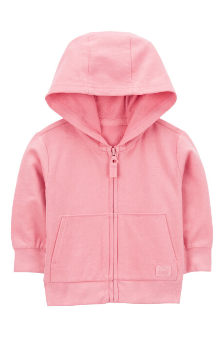 Campera de algodón, con capucha, rosada Campera de algodón, con capucha, rosada