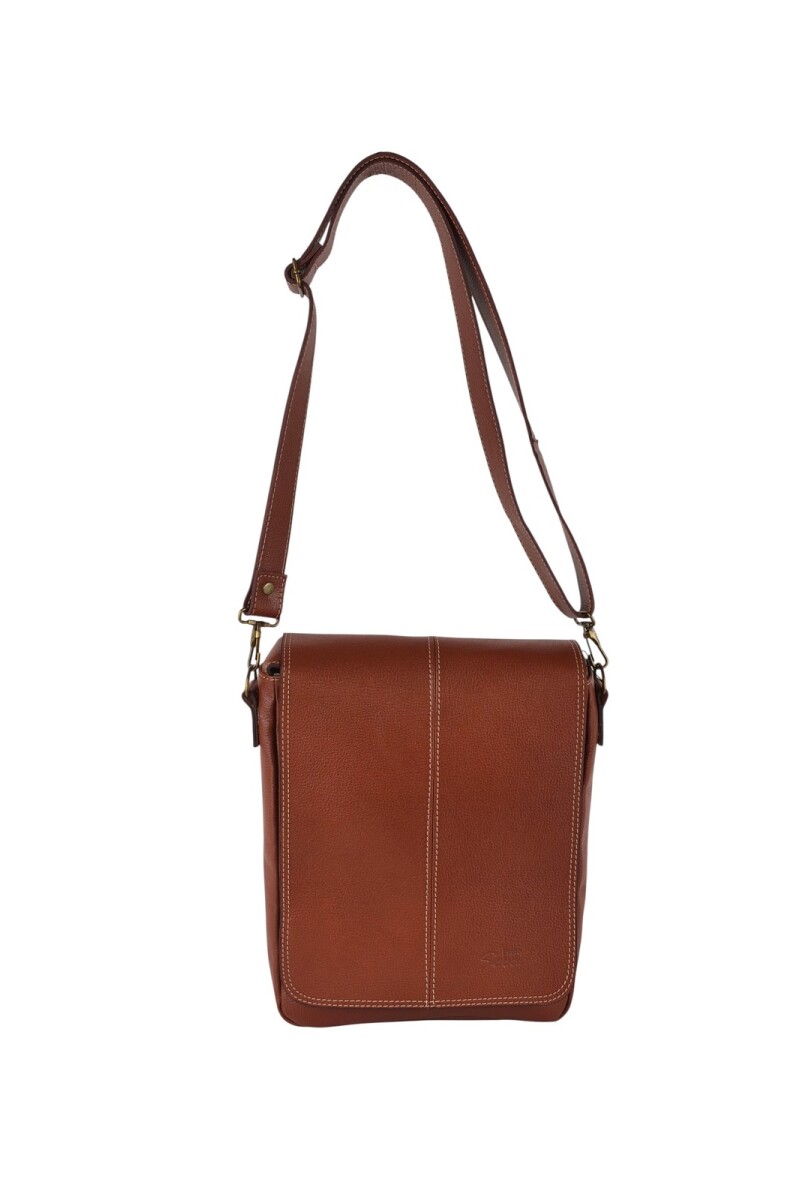 Morral con solapa mediano Marron