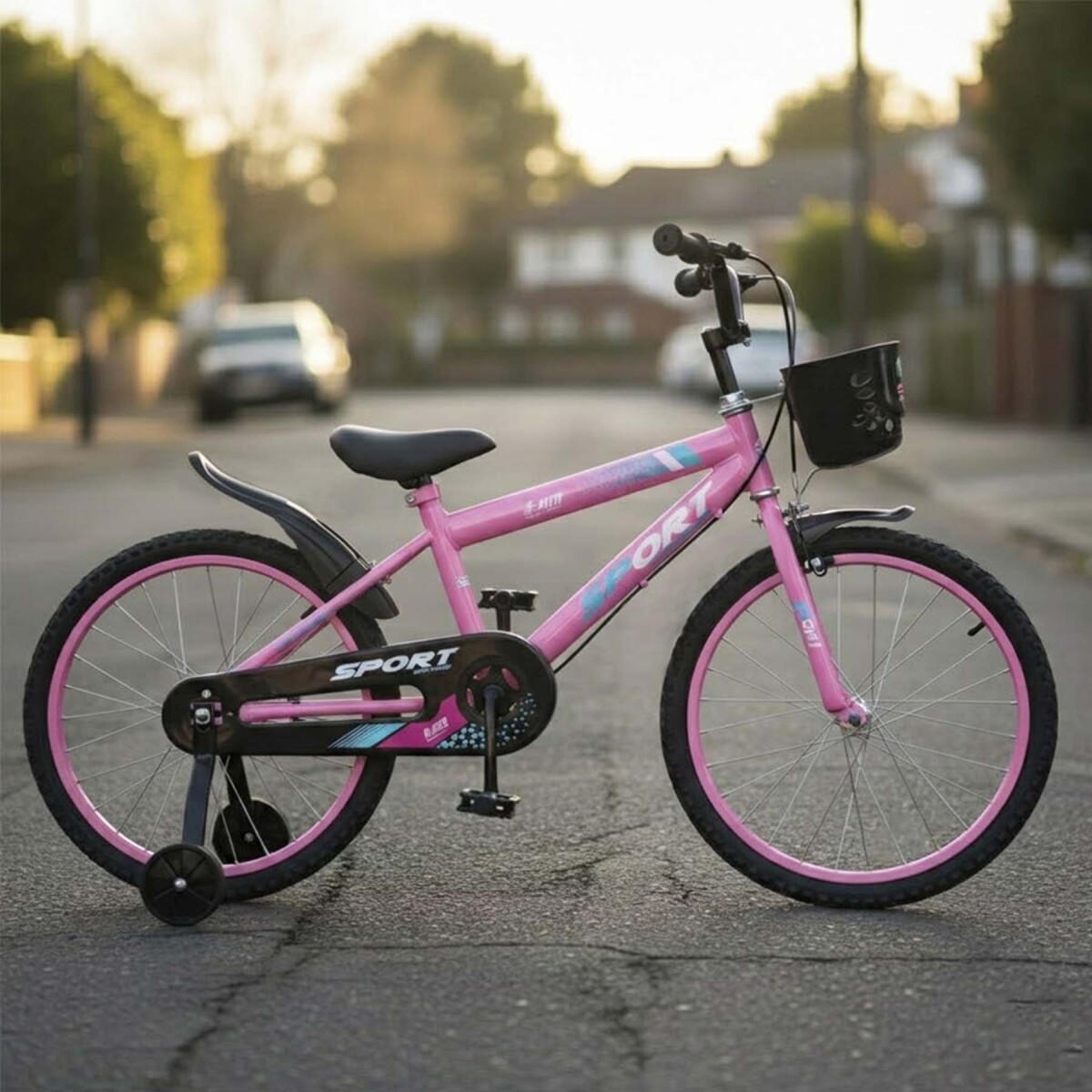 Bicicleta Infantil Sport Rod 20 Canasto Guardabarro Rueditas - Rosa 1 
