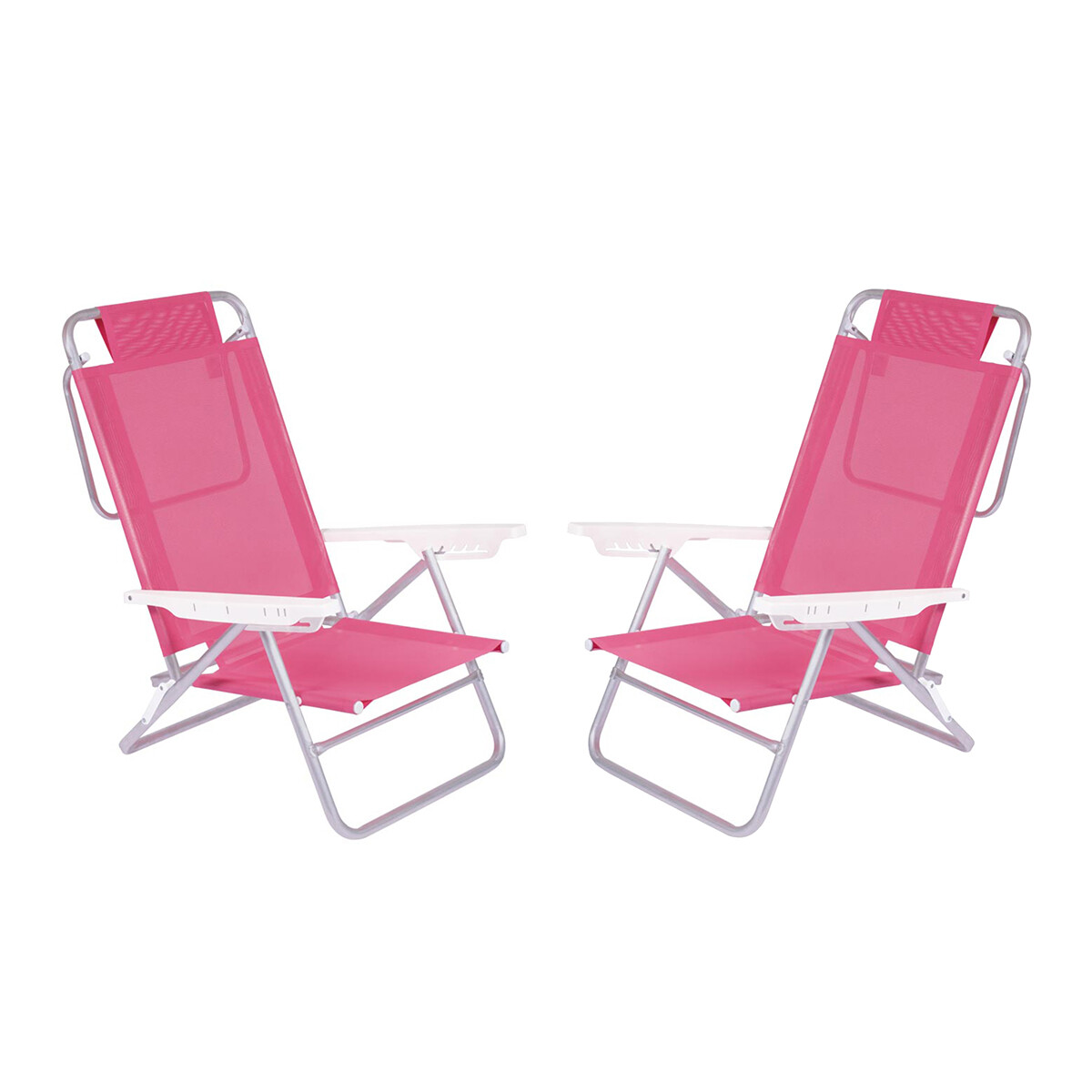 Set X 2 Sillas Summer 6 Posiciones Aluminio - ROSADO 