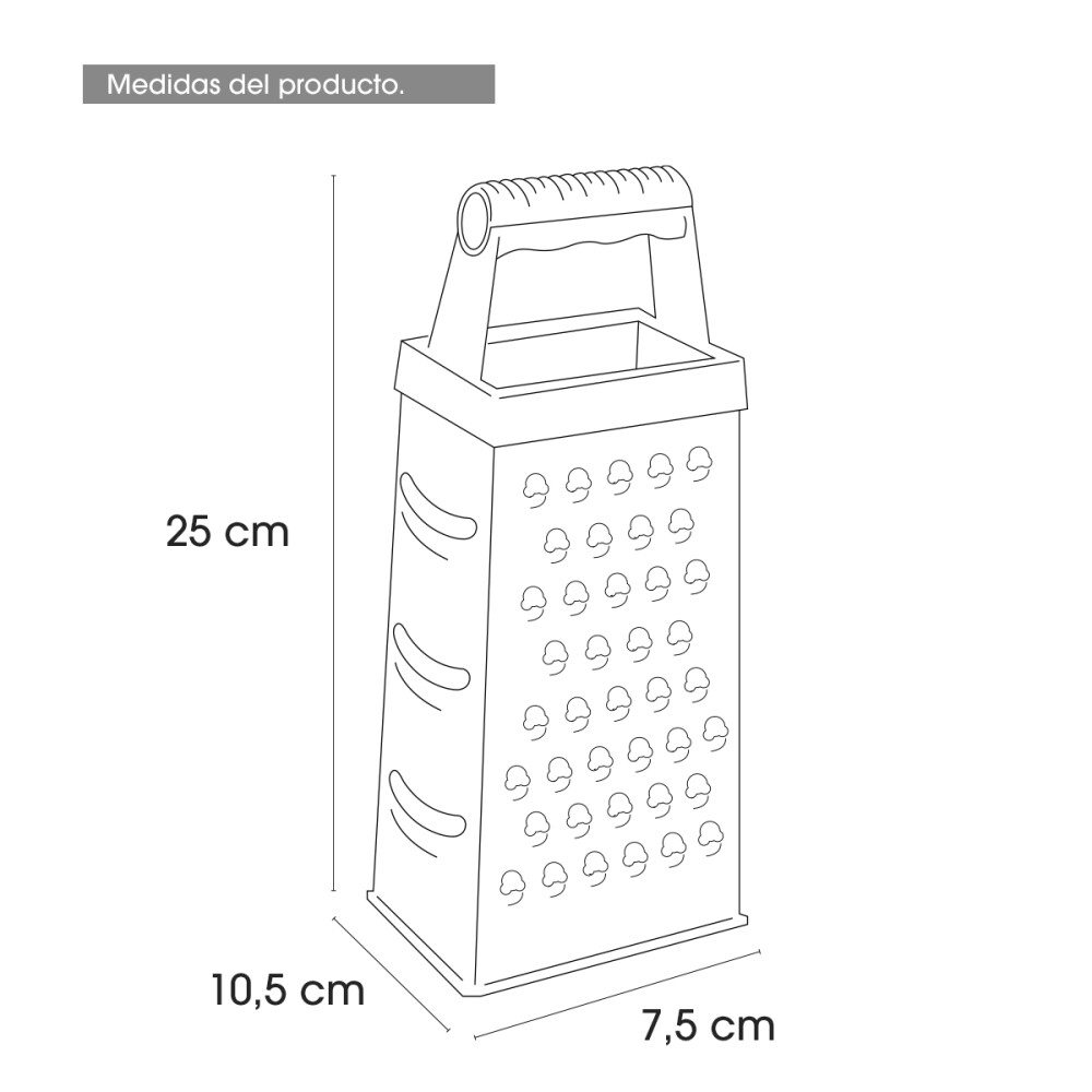 Rallador De Acero Inoxidable 4 Caras Queso Verduras Color naranja