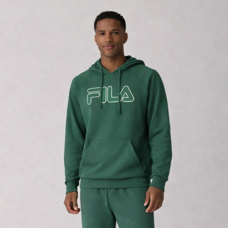 BUZO CANGURO HOMBRE LETTER OUTLINE LIGHT FILA Verde