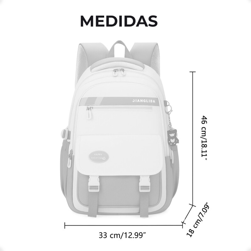 Mochila Escolar Liceal Unisex Impermeable Viaje Jianglida Amarillo