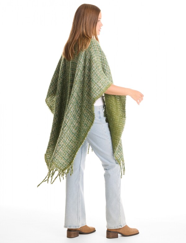 Ruana Tweed Flecos VERDE/MULTI