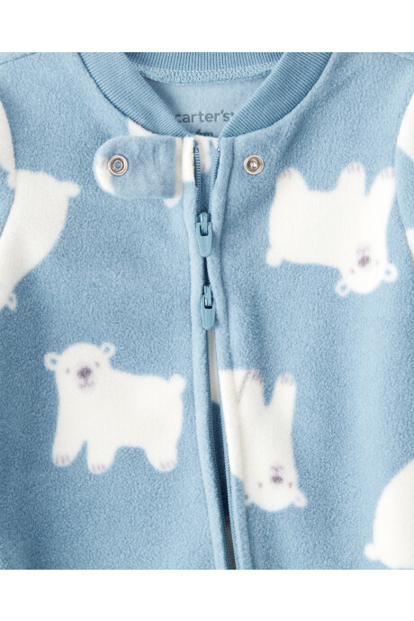 Pijama una pieza de micropolar, con pie, diseño oso polar Sin color