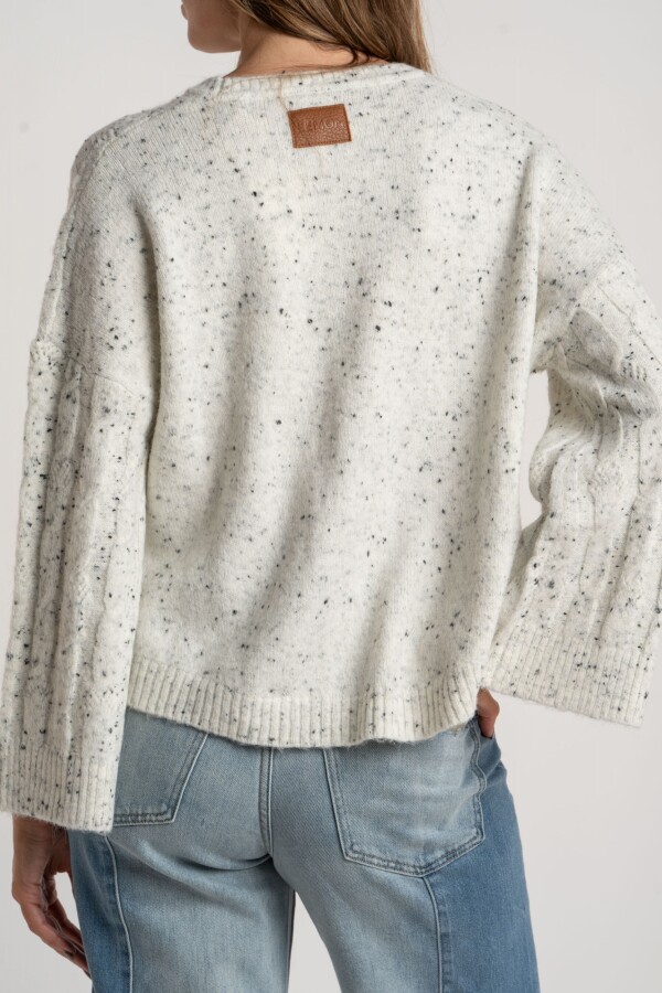 Sweater Texturado Bouttonne Gris Melange