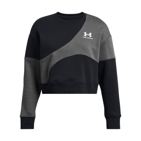 Essential Fleece Crop Crew-BRN BLK-001