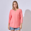 Blusa Ribs Escote Metal CORAL