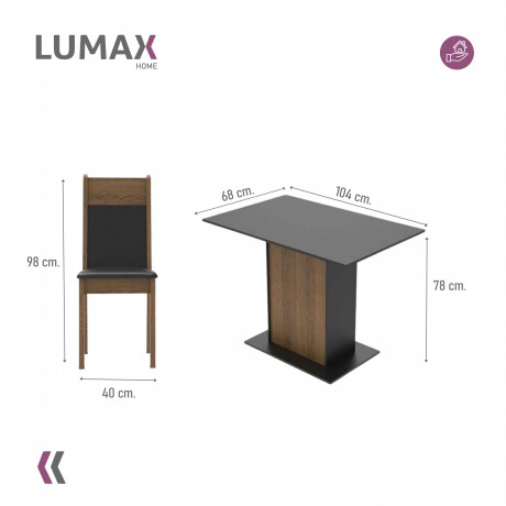 Juego de comedor con tablero de madera y 4 sillas Juego de comedor con tablero de madera y 4 sillas