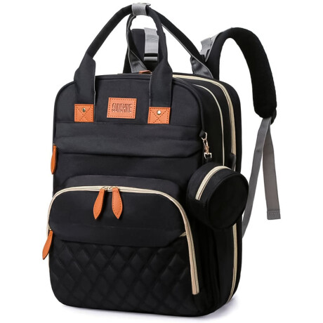 Mochila Bolso Maternal Con Cuna Bebé Cambiador Negro
