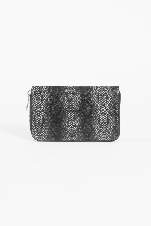 Billetera con cierre serpiente azul