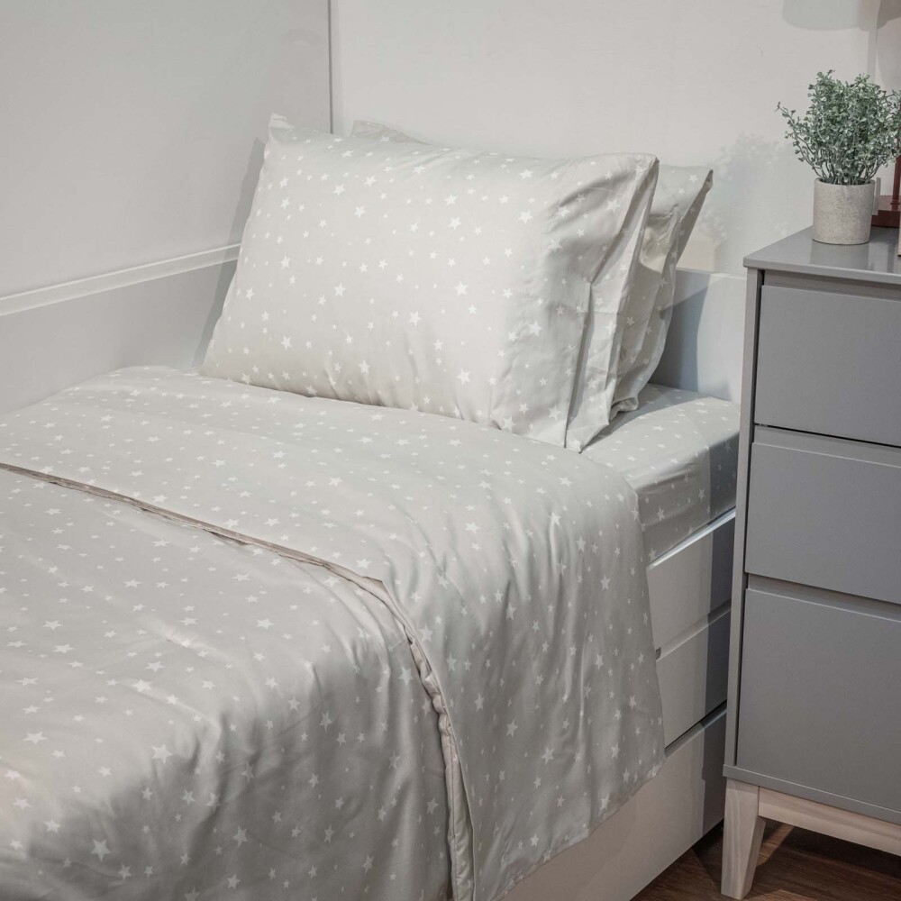 CUBRECAMA FIBRA-SUAVE GRIS KIDS ESTRELLA, GRIS