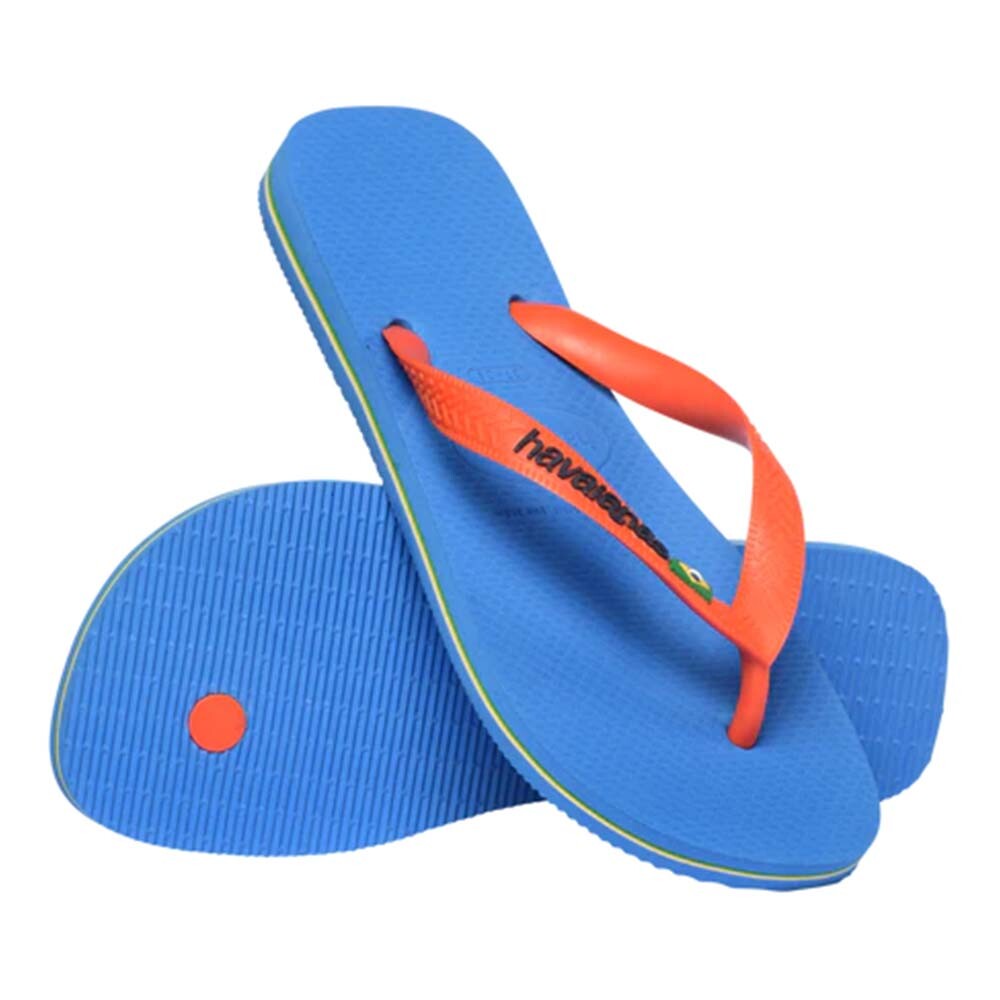 Sandalias Havaianas Brasil Logo Hombre Azul/Naranja