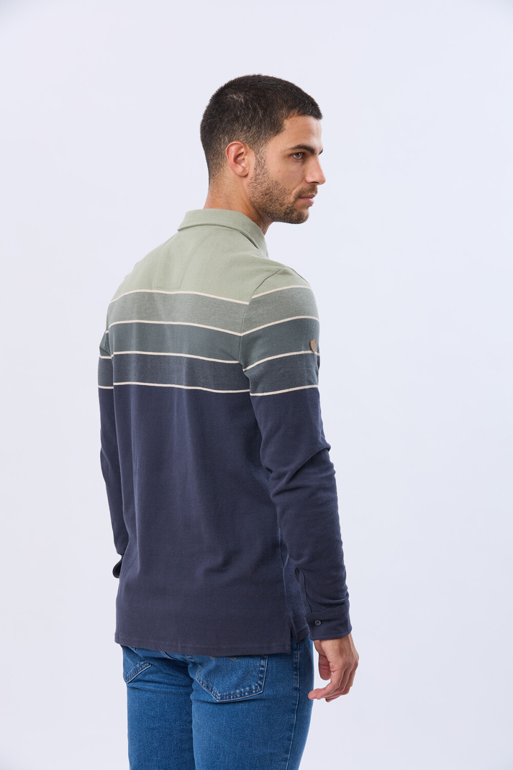 REMERA POLO PIQUE RAYADA Verde