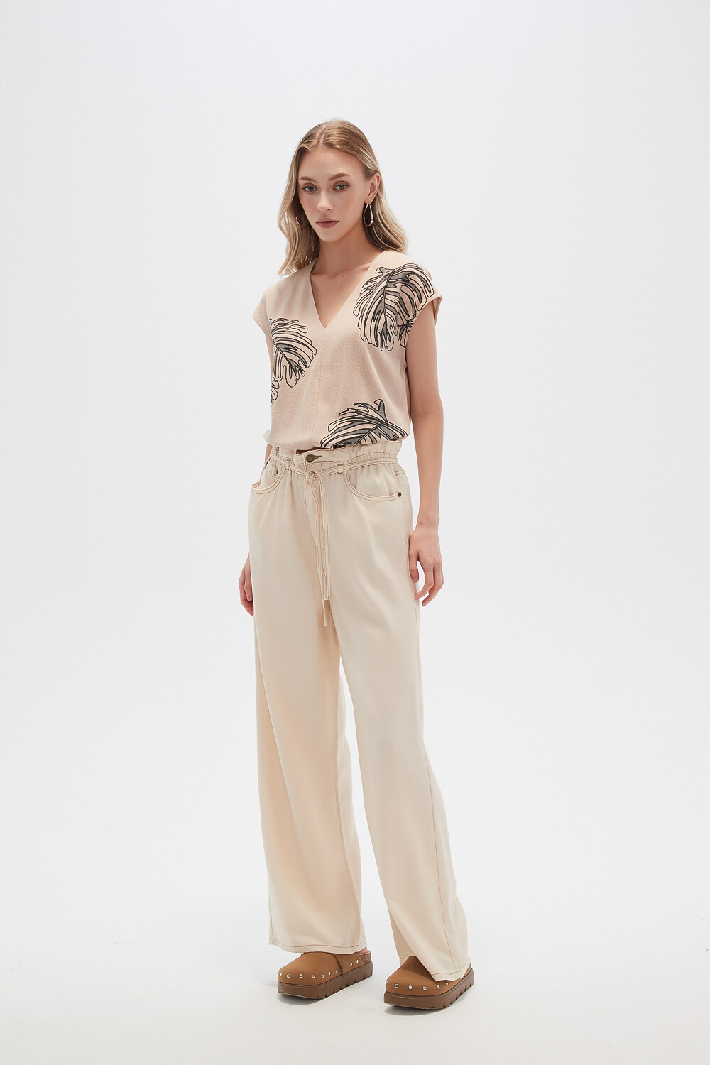 Pantalon Ravon Crudo / Natural