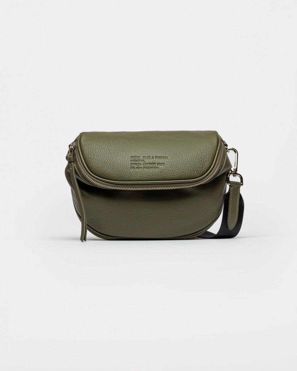 Bandolera Soft en Cuero Graneado Verde