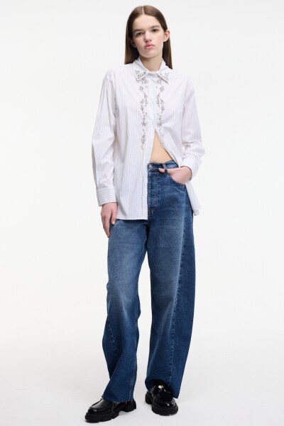 CAMISA APLIQUES Blanco