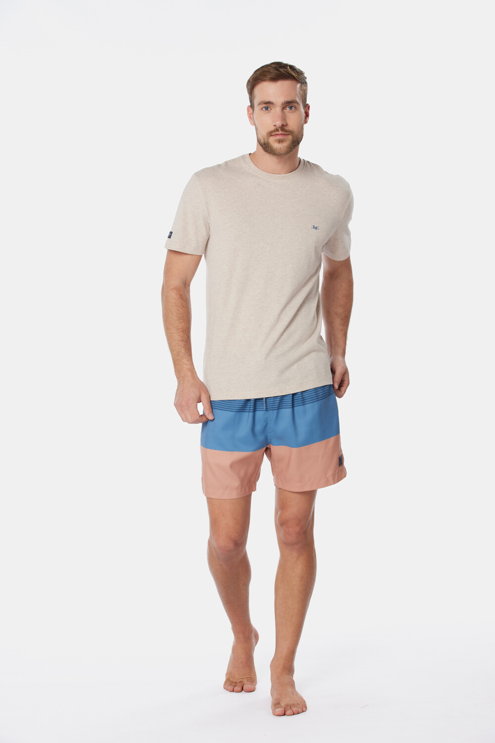SHORT DE BAÑO RAYADO Azul