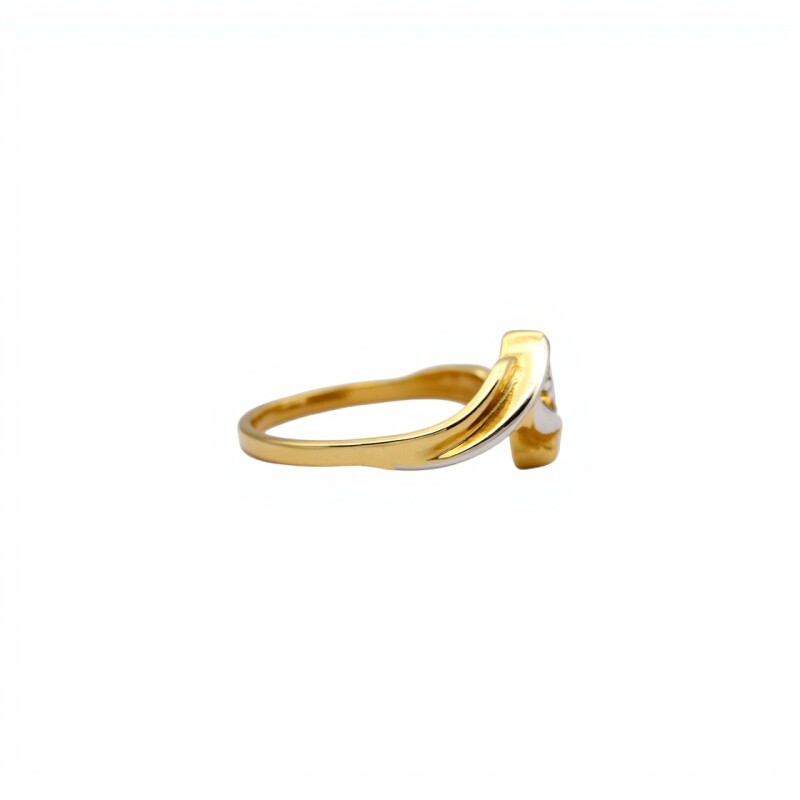 Anillo Cruzado Solitario -Oro bajo-Piedra Zirconia-AN8239 conpiedra