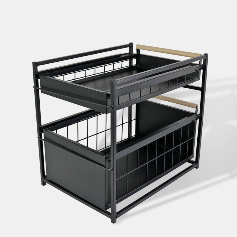 ORGANIZADOR METAL NEGRO C/2 BANDEJAS 40X29X39CM Unica