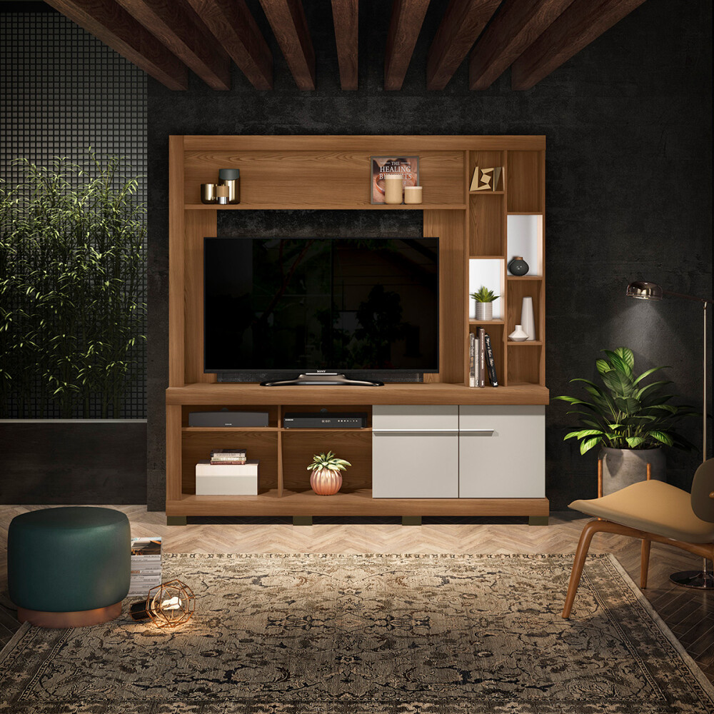 RACK PARA TV MODELO CANELA COLOR FREIJO/OFF WHITE Rack Para Tv Modelo Canela Color Freijo/off White