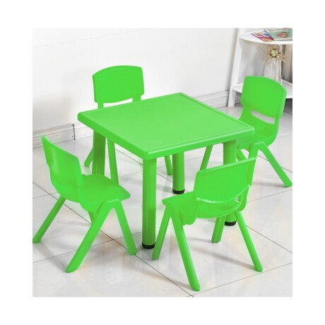 Mesa Cuadrada de Plástico y Metal para Niños 60x60cm Verde