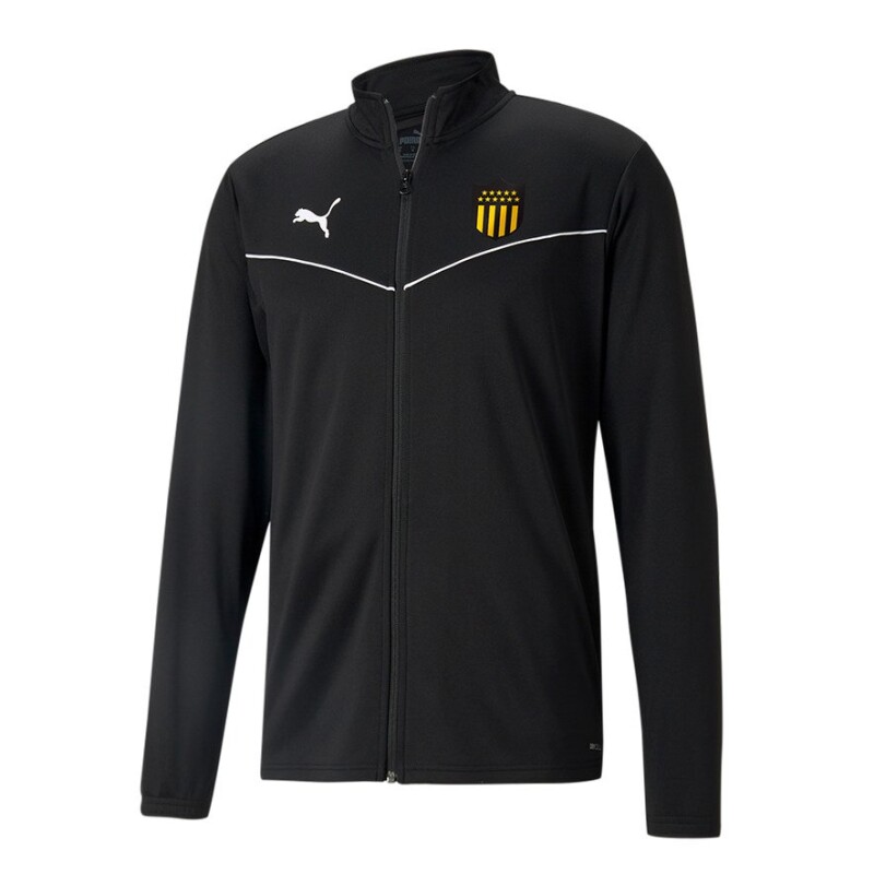 Campera Infantil Puma Peñarol Team Rise Tr.Poly Jkt Negro - Amarillo - Blanco