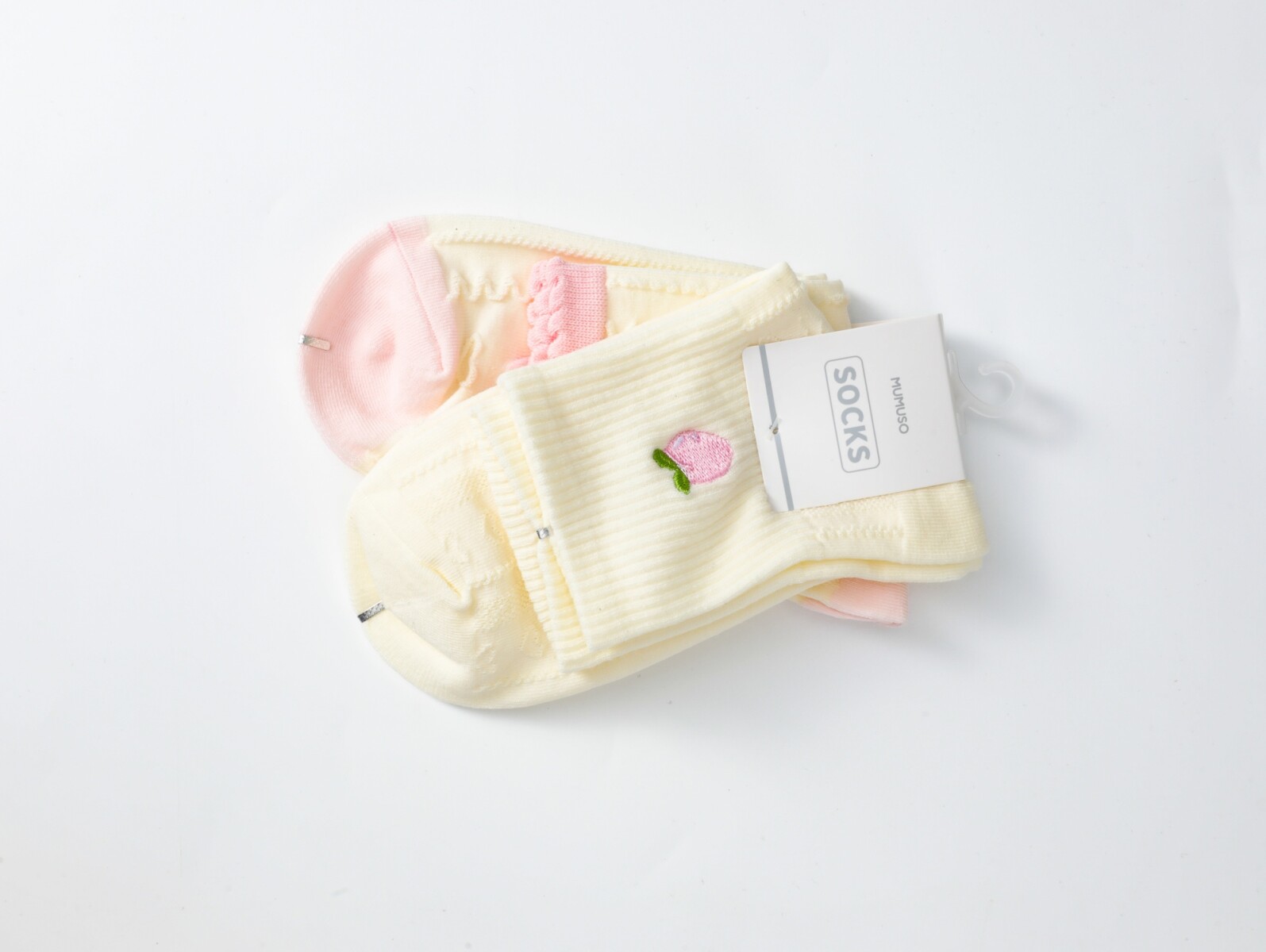 CALCETINES CORTOS ESTILO PREPPY PARA MUJER (2 PARES/BLANCOS) 