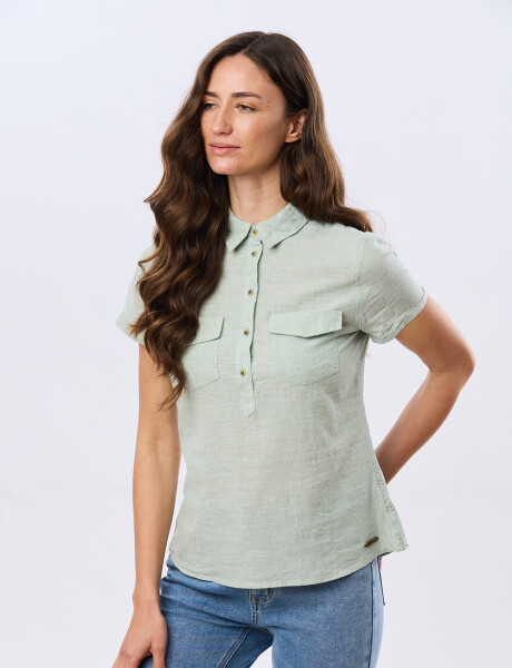 CAMISA DE LINO Menta