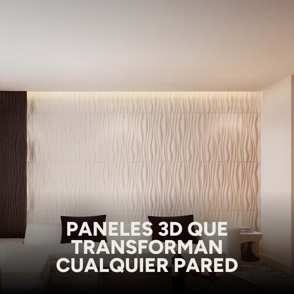 Revestimiento de Pared Panel 3D PVC 50x50cm Flor Simétrica Diseño Ondas Blanco